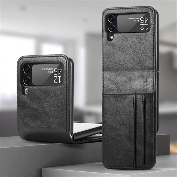 Samsung Galaxy Z FLIP 3 - plånbok skal fodral veganskt läder Brown one size
