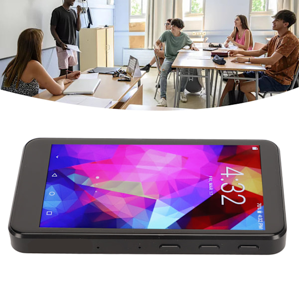 Bluetooth MP4-inspelare HD Touch Screen Brusreducering Röstaktiverad WiFi Musikspelare Inspelare för Android M26B (Quad Core) 128GB