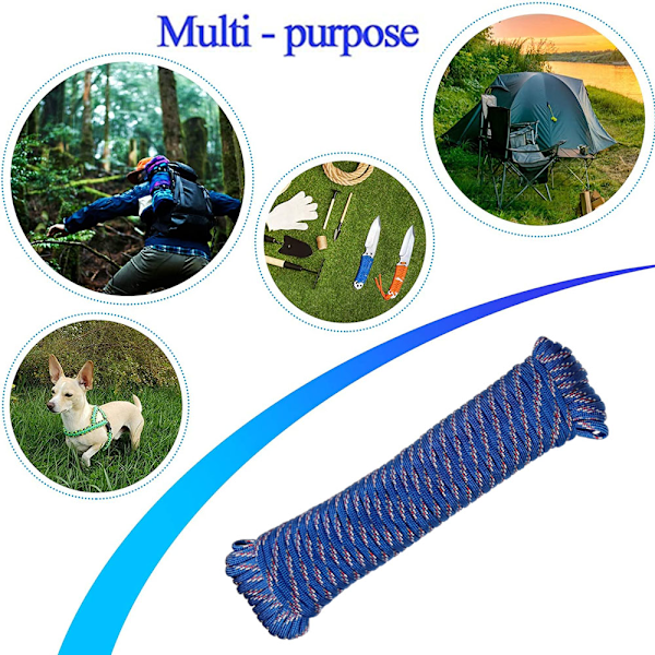 Lättviktsflätad rep för allround användning, fallskärmsrep för tält, campingparacord, 4mm*30m