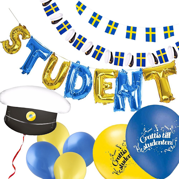 Studentpakke L - Balloner og guirlander til student