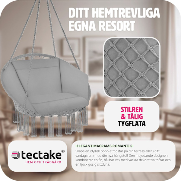 tectake Hängstol Grazia grå
