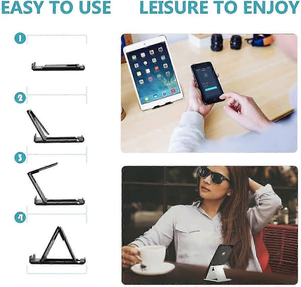 Mobiltelefonholder, 4-pak telefonholder Universal foldbar tabletholder Multi-vinkel lomme desktop holder vugge