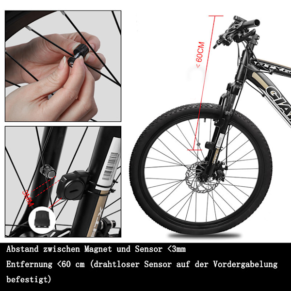 Innovativ Cykeldator, Trådlös Cykelhastighetsmätare med 2,1-tums LCD-skärm, Vattentät Soldriven Cykelkompis för Alla Cyklar, Funktioner