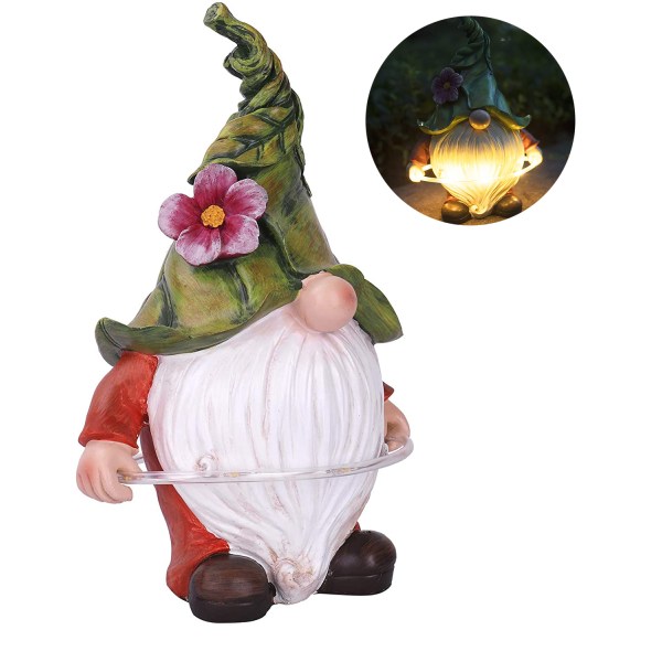 Resin Trädgårdsfigur - Jul Tomte Gnome Långt skägg med
