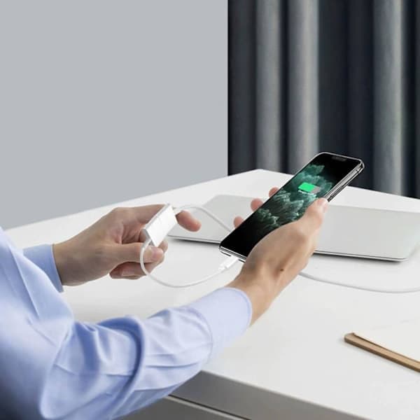 Lightning till 30-stifts laddningsadapterkabel, vit