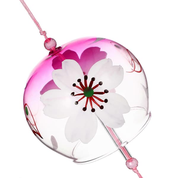 Glas Vindspel Japansk stil Vindspel Enkel och Vacker Etikett Pendelspel Vindklockor (Mönster 3)