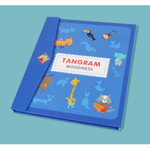 Rese-Tangram Pussel för Hjärnlogik, Magnetiska Mönsterblock Perfekt för IQ Pedagogisk Leksak och STEM-spel, Förbättra Kognitiva Förmågor på Resande Fot