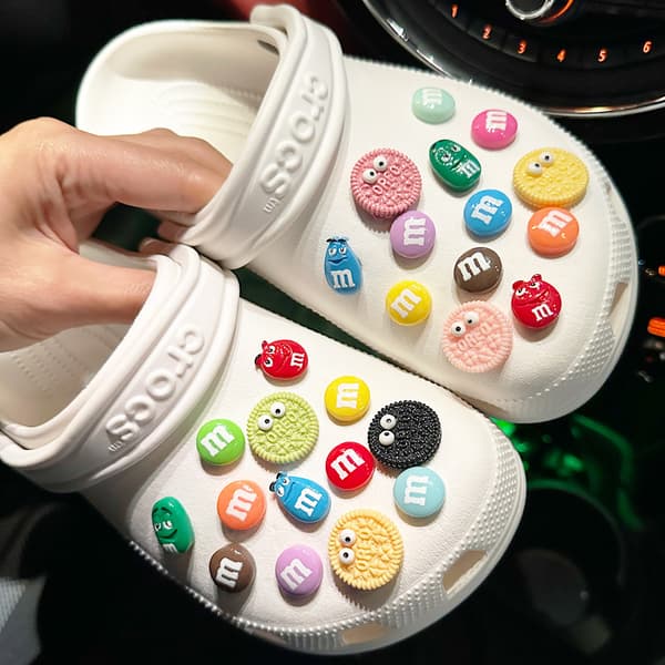 26 stk. M udtryksbønne kiks Sko Tilbehør til Croc Charms