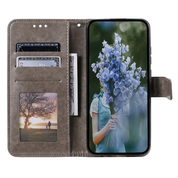 Samsung A55 5G, Mandala, Lommebokveske, Grå