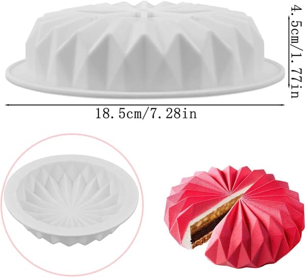 3D silikonkakeform for puddinger, isbiter, gelé, mousse, fondant