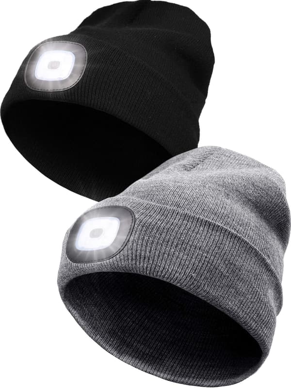 2 stk. Unisex LED-lue med 3 hvite lysmoduser, lysende