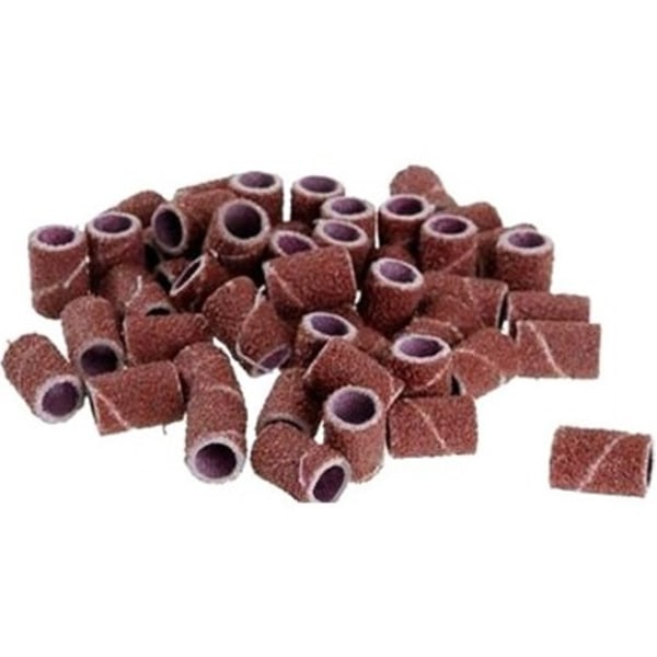 Slipringar med sandpapper för nagelslip - 80 Grit  -  25st Mörkröd