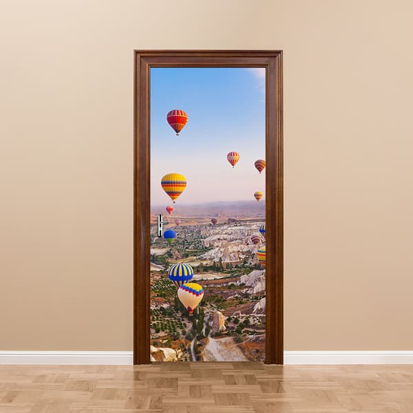 77x200cm 3D Dørstickers med Luftballon - Selvklæbende