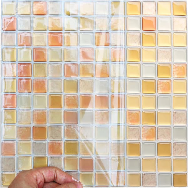 3D mosaikkflis vegglim vanntett selvklebende papirflis