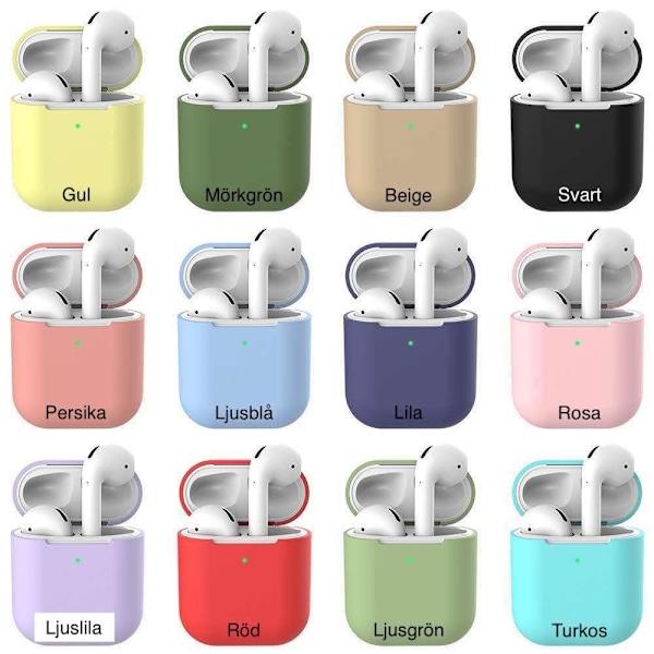 AirPods Silikon skal - Fodral / Skydd - Flera färger Vit