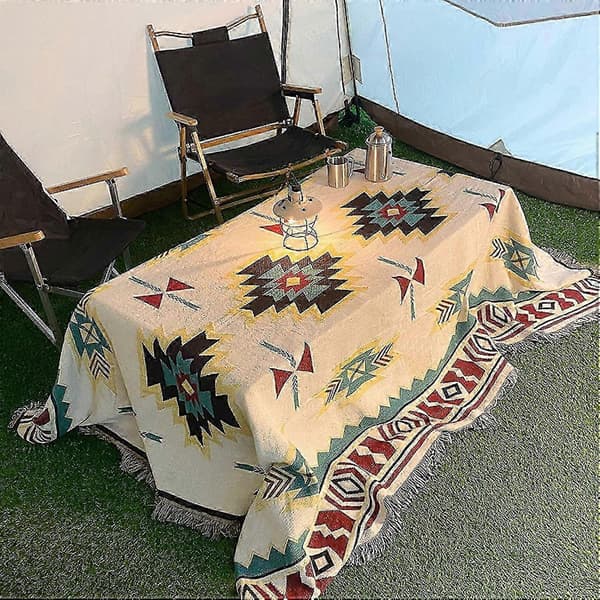 Utendørs campingteppe, telt campingunderlag, piknik lunsjpause teppe, bomullsunderlag, håndkleteppe 90 * 90cm