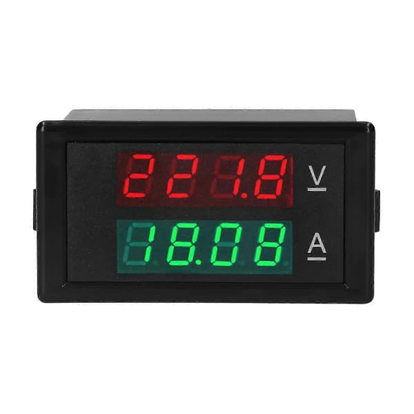 Digital Voltmeter Ammeter Spænding Strøm Tester Måler Volt Amperage Tester Måler Amp Detektor Rød Grøn Dobbelt Display Digital Multimeter