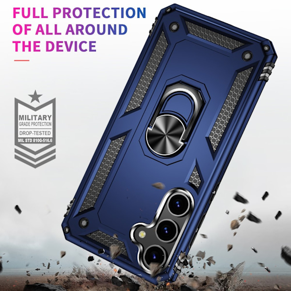 Samsung Galaxy S24 Plus Skal Ring Armor Hybrid Blå