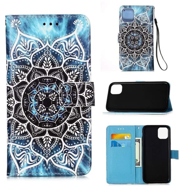 Lompakkokotelo Apple iPhone 12 – Sininen Mandala