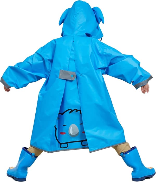 Regnkappa regnponcho unisex vattentät barn regnkappa regnjacka blå