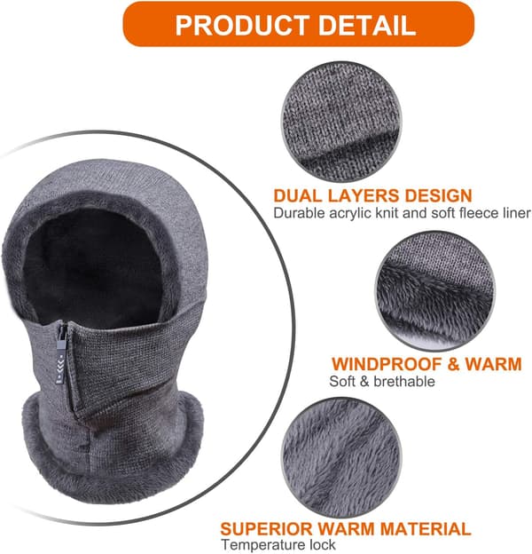 Vintervarm Balaclava Hue, Elastisk Halsvarmer Hue, Ansigtsdækken