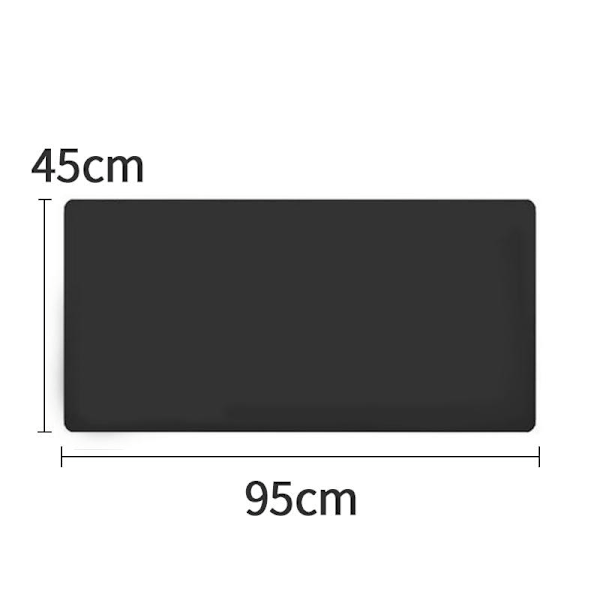 Stor Musmatta, PVC-läder - 45 x 90 cm Svart