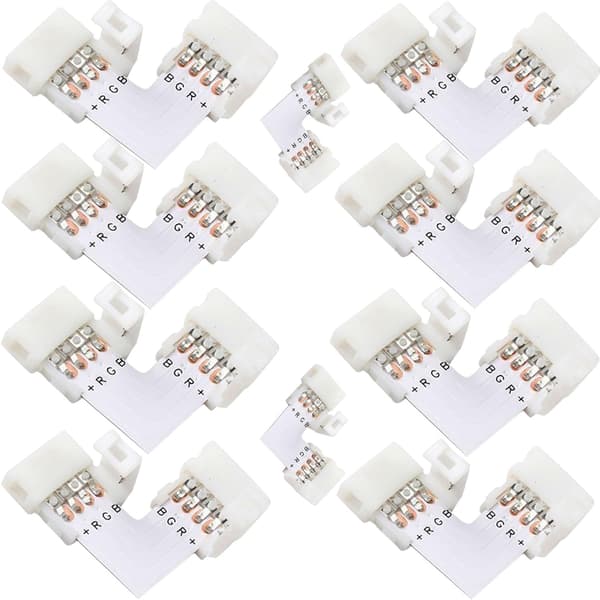 L-formede LED-stik til SMD RGB LED-strips, solid loddefri forbindelse varmebestandigt materiale til retvinklet hjørne lige linjeforlængelse
