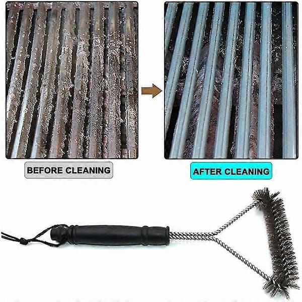 Grillrensebørste - Børstehoved i rustfrit stål til hurtig og effektiv rengøring af alle grill 30x17cm 2 stk.