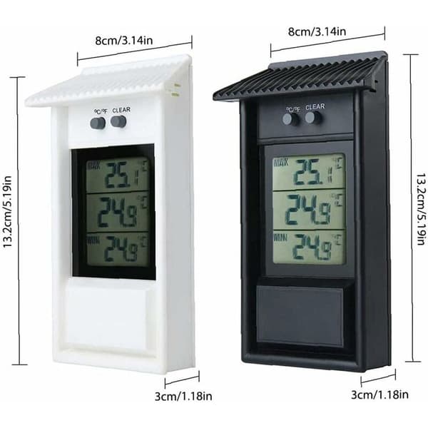 Drivhus Termometer Veggmontert Maks Min Digitalt Vekstrom Temperatur