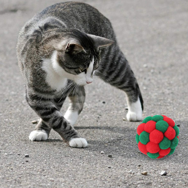 3CM Kattleksak Bollar Mjuk Kattunge Pompom Leksak Inomhus Katt Interaktiv