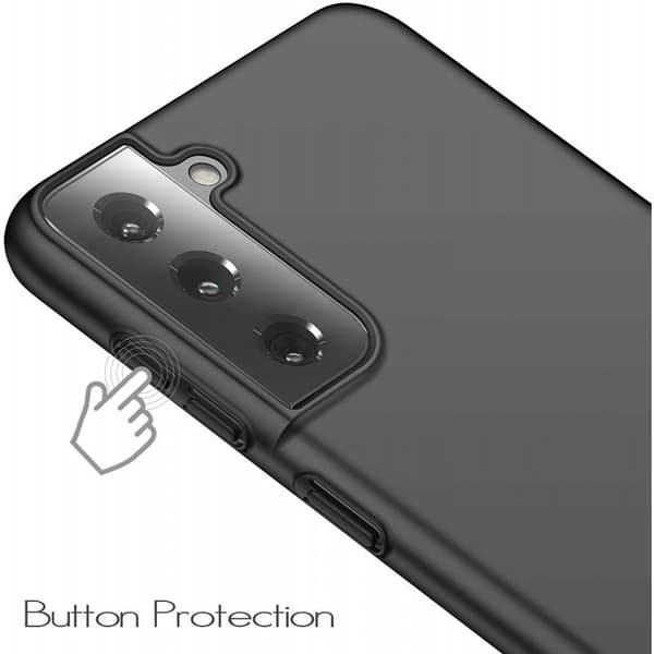 Samsung S21 Plus erittäin ohut kumipinnoitettu mattamusta kuori Basic® V2 musta