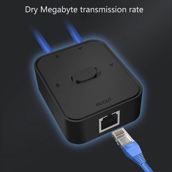 Netværksswitch 2 Port Hurtig Switch Strømfri Høj Ydeevne Højhastigheds LAN Switching 1000Mbps 2 ind 1 ud/1 ind 2 ud Smart RJ45 Intern Ekstern