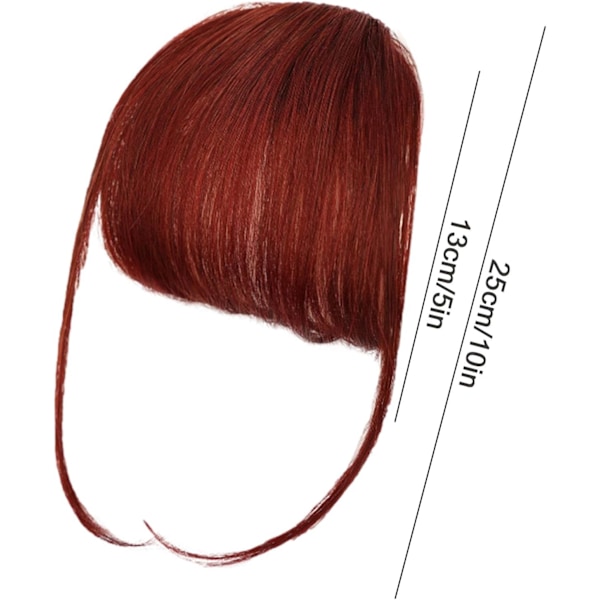 Clip-on lugg, äkta löshår - Franska lugg, falsk lugg | Naturlig färg, snygga luggförlängningar för en stilren look Vinrött