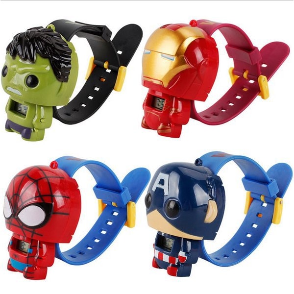 Superhjälte Klocka - som utvecklar sig. Hulk, Spiderman m fl Red Spindelmannen