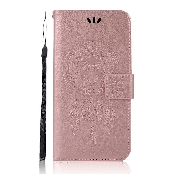 Xiaomi Redmi Note 10 Pro - Owl Dream Catcher Läder Fodral - Roséguld Roséguld