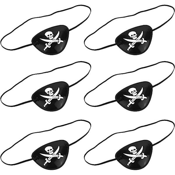 Kvalitetsmaterial Ögonmasker, Portabla Återanvändbara Pirattema För Rollek Äventyr, Dansk Design Unika Ögonlappar, Svart Och Vit Justerbar