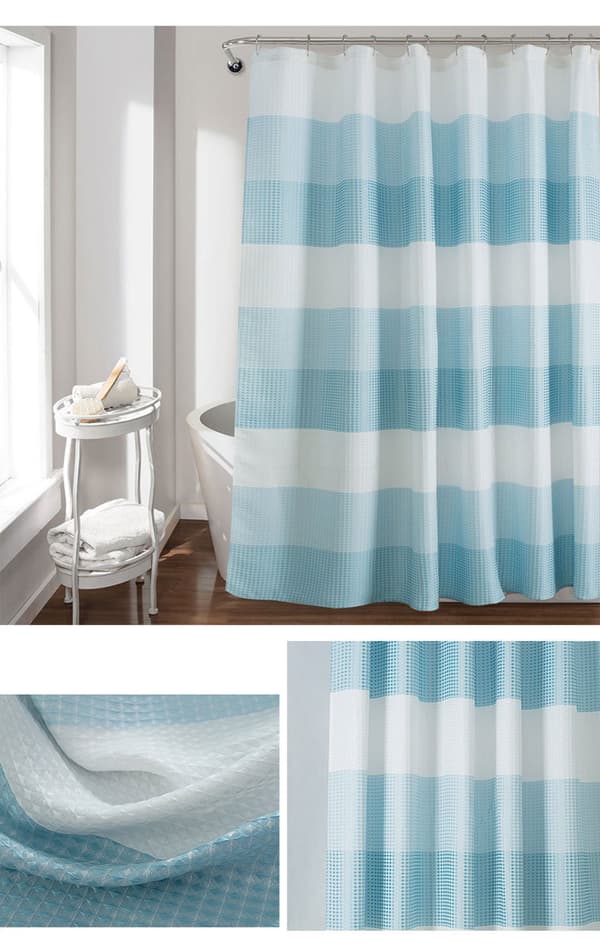 Duschdraperi premium textil tjock struktur badkar