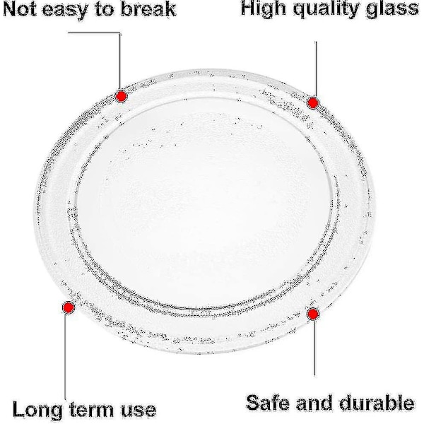 Universell mikrovågsugn tallrik i glas med hållare, 245mm/24.5cm/9.65in A