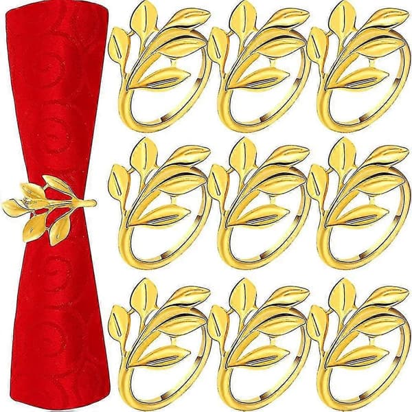 Servietringe, 24 stk. Servietringe Blad Servietringholdere Juleservietter