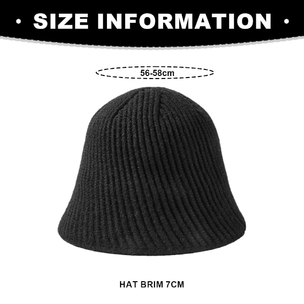 Damernas Vinter Bucket Hat Mode Stickad Cloche Hat Solid Färg Varm Virkad Mössa Virkad Bucket Hat Stickad Fiskarehatt Bredbrättad Mössa