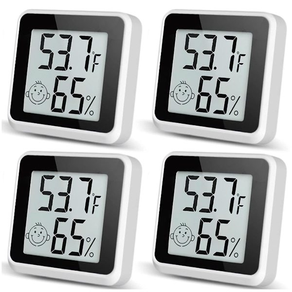 Digital Hygrometer, Inomhustermometer med användarvänlig Emoji-display och sensorer av industriell kvalitet, idealisk för vardagsrum, sovrum, kök,