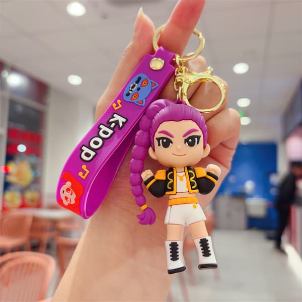 K-Pop \"Dæmonjæger\" Pigegruppe Chibi-stil Tegneseriefigur Nøglering