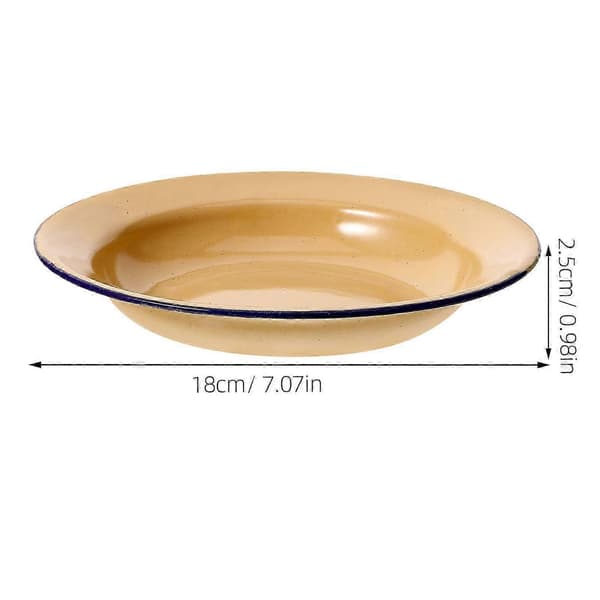 4 st Emaljfat Okrossbara Emaljerade Middagstallrikar Serveringsfat Bricka Sallad Pastatallrik