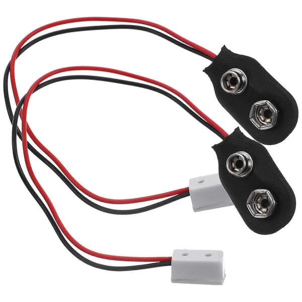 2 stk. dukkehus miniatyr 9V lys strømforsyning batteritilkoblingsledning tilbehør