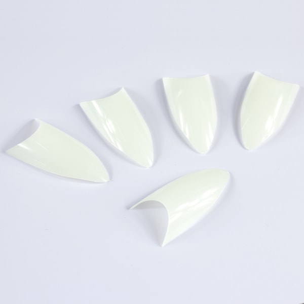 500st nageltippar stiletto tippar mjölkvita lösnaglar nageltips Mjölkvit
