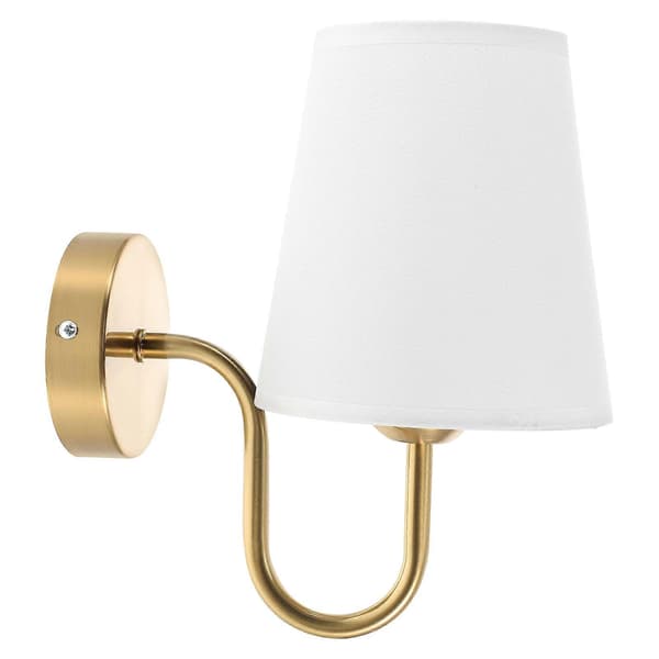 Rustikk vegglampe søylestativ vegglampe med stoffskjerm for belysning