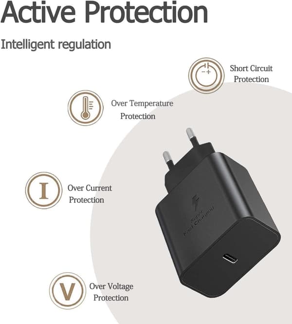 Hurtigoplader 45W til Samsung USB-C Sort