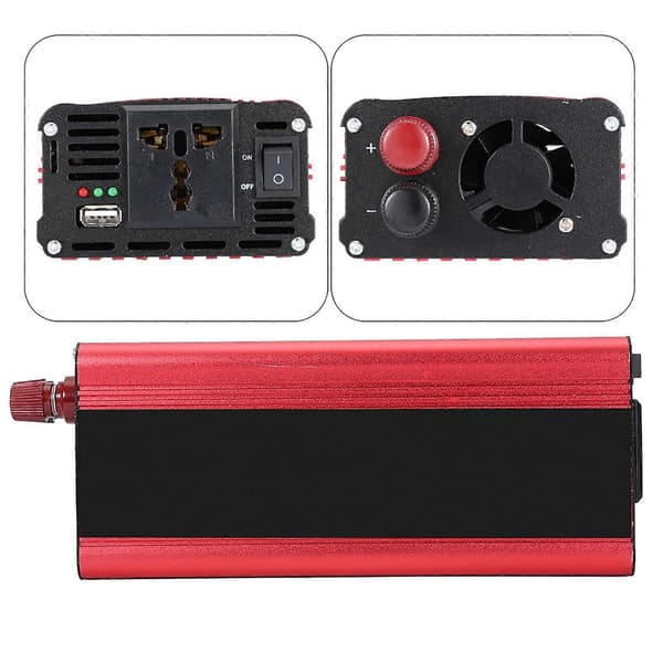 Universal 12V 24V Bil Solenergi 2000W Inverter Konverter 12V til 220V