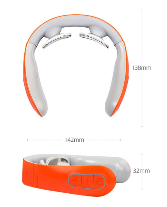 Smart temperaturkontrollerad isolerad kopp + nackmassager presentförpackning för fars dag (orange)