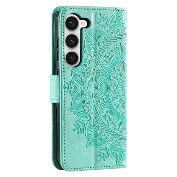Samsung S23, Mandala, Plånboksfodral, Turkos